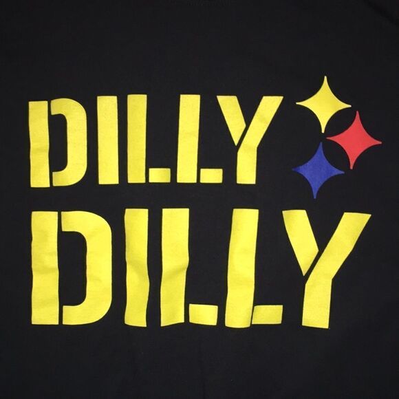 Funny big man Dilly Dilly Black Pittsburgh Steelers Fan fun tee t shirt 3XL/2XL - Picture 2 of 3